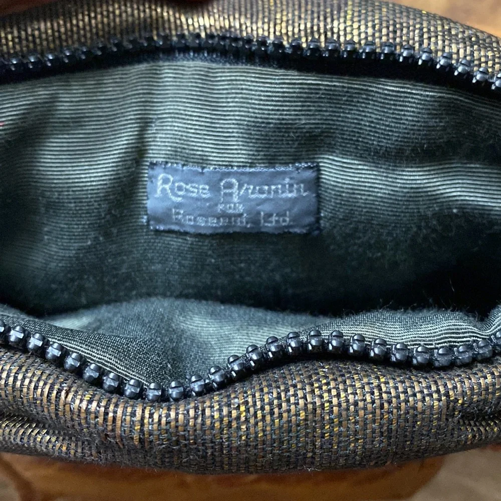 Rose Aronin for Roseeni vintage futuristic quilted gold leather woven shoulder - Picture 5 of 10